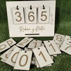 CALENDARIO BODA MADERA